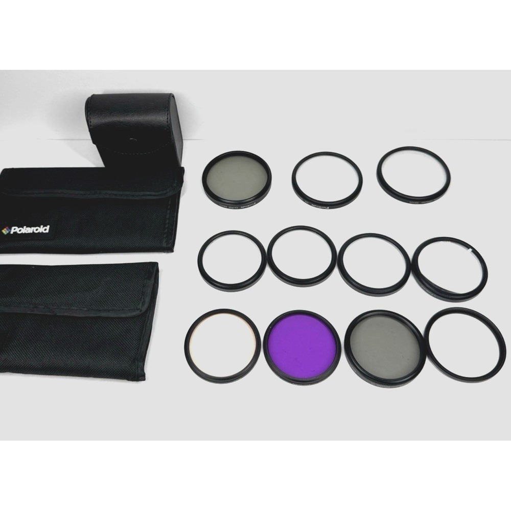 Polaroid 52mm Filter Set Close Up UV CPL + Fotodiox 58mm Filters Kit Case